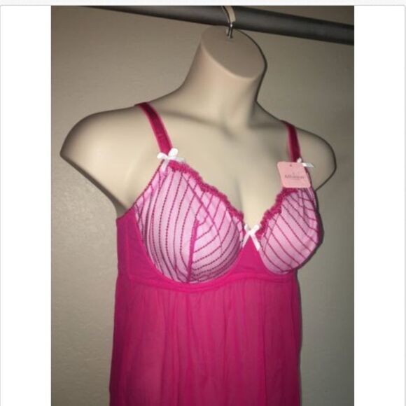 Affinitas Cami Bra Fuchsia Rose Underwire NWT - Picture 2 of 3